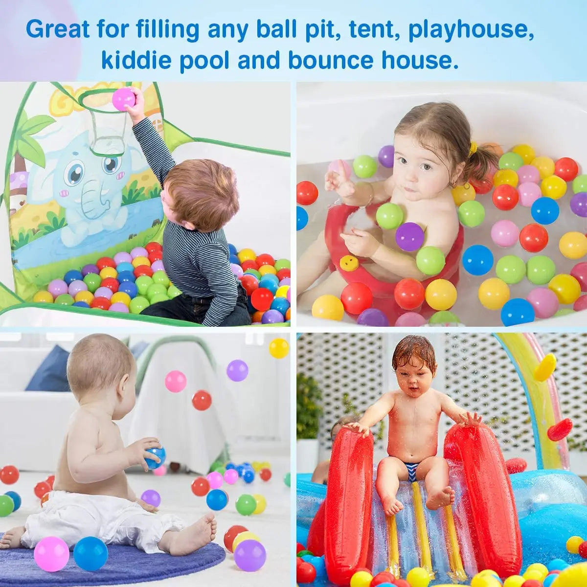100Pcs Soft Plastic Pit Balls Baby Toys Indoor Playpen Tent Ball Children Kids Pool Games Outdoor Sport Toy Colorful Ocean Balls