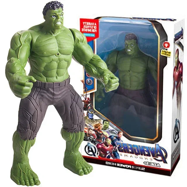 17Cm Children Toys Disney Anime Figures Spiderman Hulk Action Figure Iron Man Cartoon Kids Toy Christmas Gift Glow Doll Hobbies
