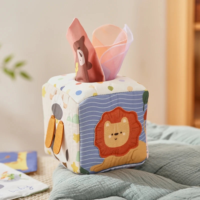 Montessori Toys Magic Cotton Animal Tissue Box Kids Finger Exercise Busy Board Toys Baby Educational Activity Sensory Game Gifts