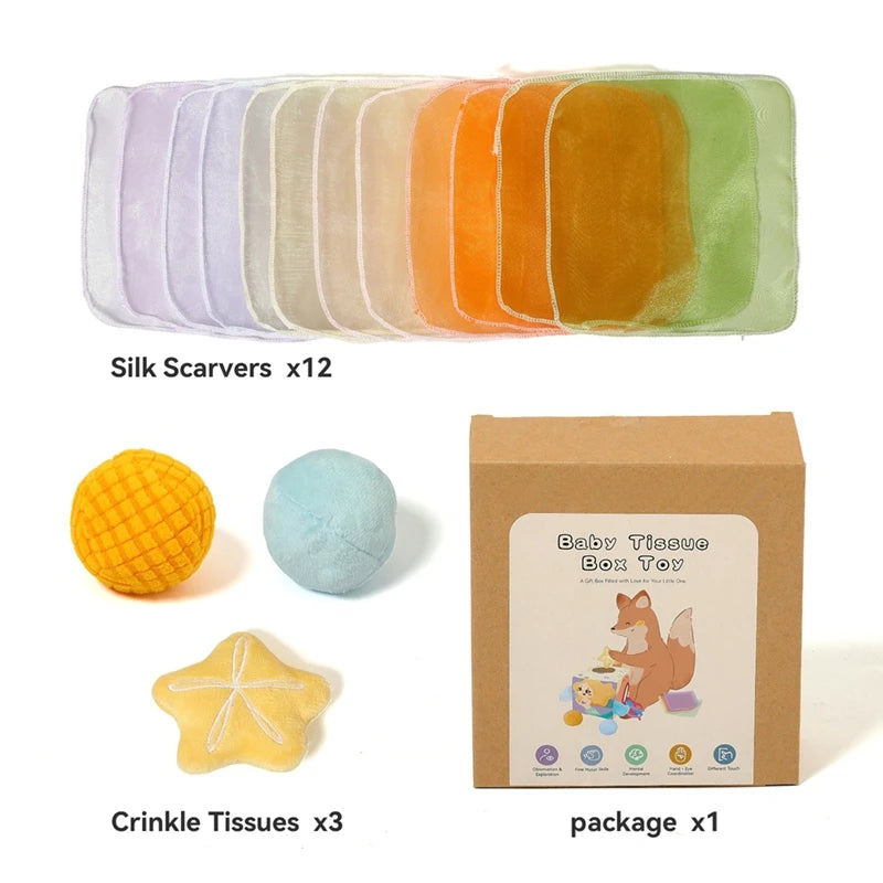 Baby Montessori Toy cotton Magic Tissue Box Finger Exercising Busy Board Game Cloth Book Cartoon Mermaid Puzzle Toy Girl's Gifts