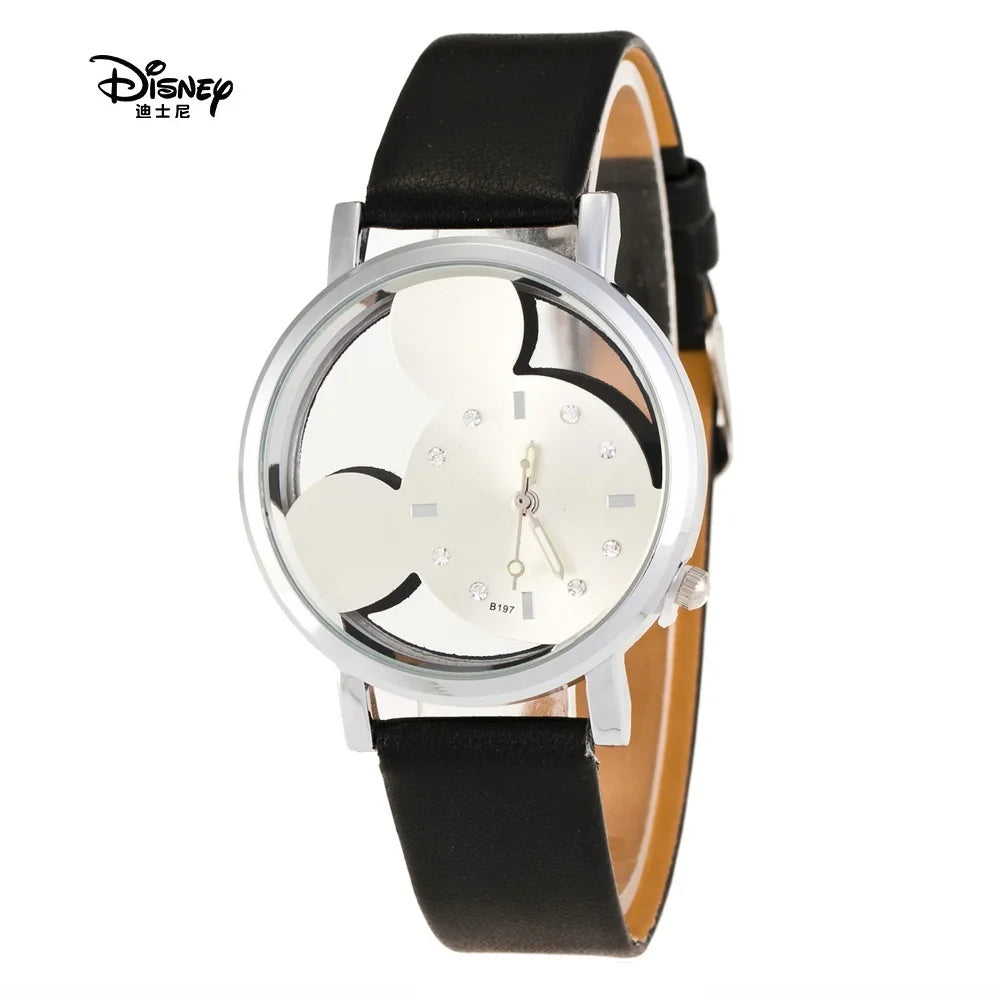 Disney Mickey Mouse Watches with double-sided hollow Children's Watch For Student Boys Girl birthday Party gifts Watch toys