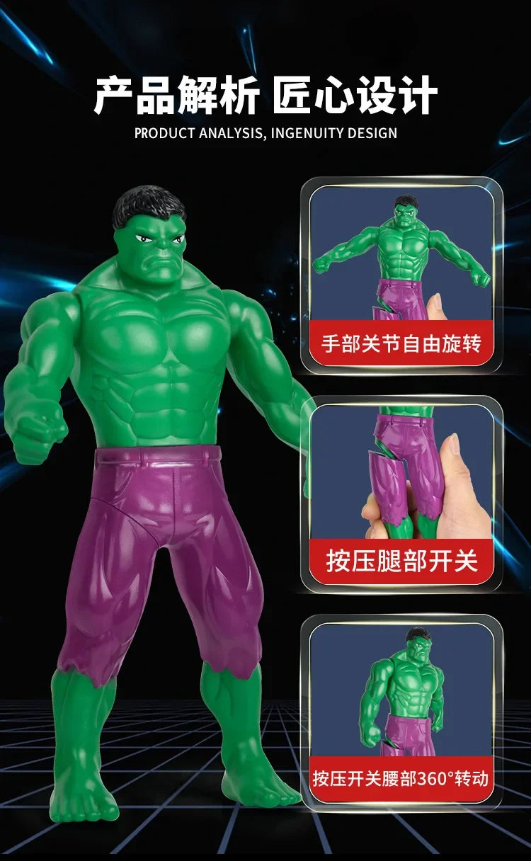 18cm Disney Spiderman Hulk Ironman Action Figure Christmas Gift Pvc Movable Joints Rotatable Doll Collection Model Gifts