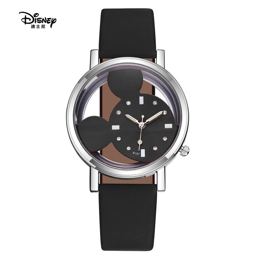 Disney Mickey Mouse Watches with double-sided hollow Children's Watch For Student Boys Girl birthday Party gifts Watch toys