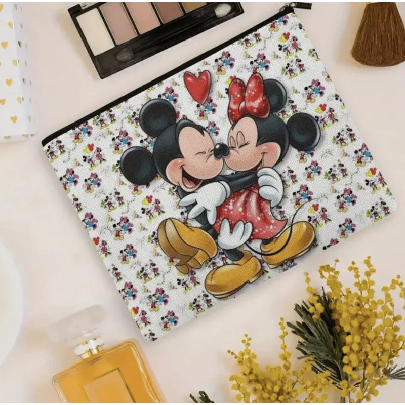 Disney Mickey Mouse Cosmetic Bags Girl Travel Storage Handbags Cartoon Anime Large Makeup Pouch Wash Organizer Accessory Gift
