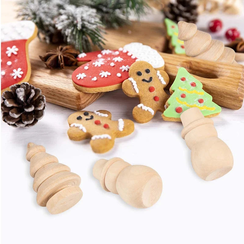 5PCS Christmas Peg Dolls Unpainted Montessori Wooden Educational Toys For Kids Party Favors Goodie Bags Stuffers Xmas Gift