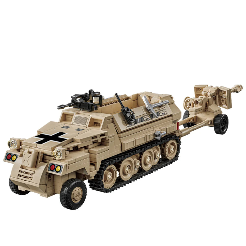 World War 2 WW2 Army Military Soldiers SWAT Leopard 2A7 Main Battle Tank Assemble Building Blocks Bricks Children's Toys Gift