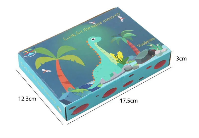 Memory Game Dinosaur Matching Toy Preschool Matching Board Game For Early Learning Development Wooden Games Summer Party Gift