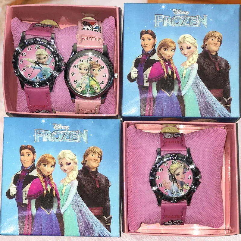 2024 Disney Mickey Mouse watch Minnie Mouse Anime Figure Children watch For Kids Boys Girls Cartoon watches Gifts Toys With Box