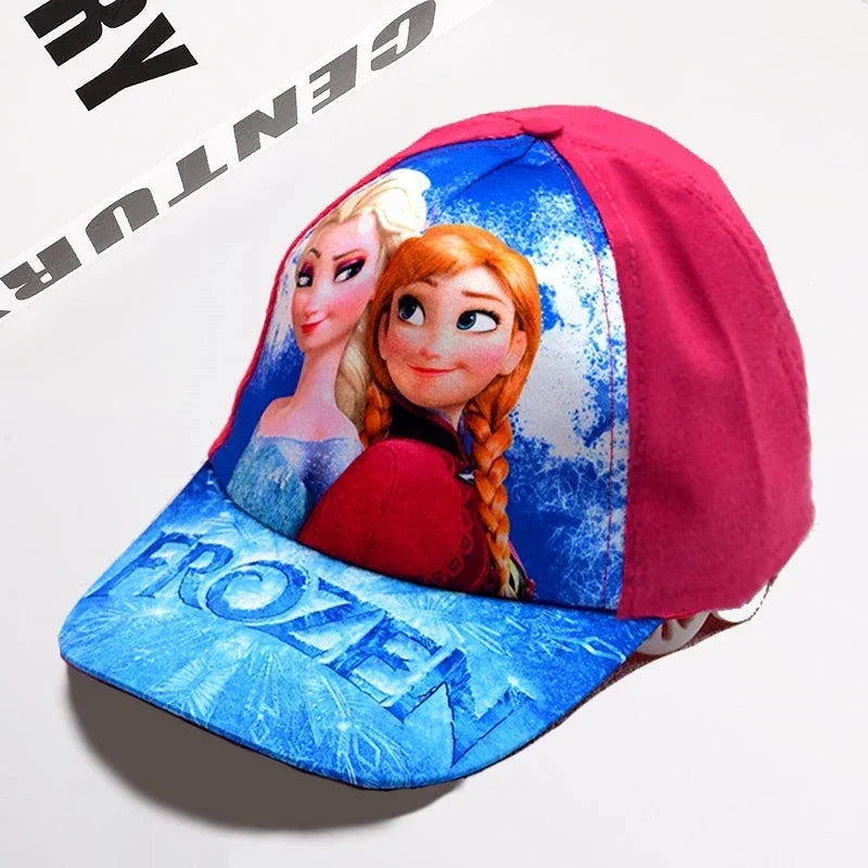 New Disney Anime Frozen Mickey Mouse Kids Brand Hat Boy Girl Travel Caps Spiderman Mickey Minnie Baby Caps Figure Gift Toys 2-8Y
