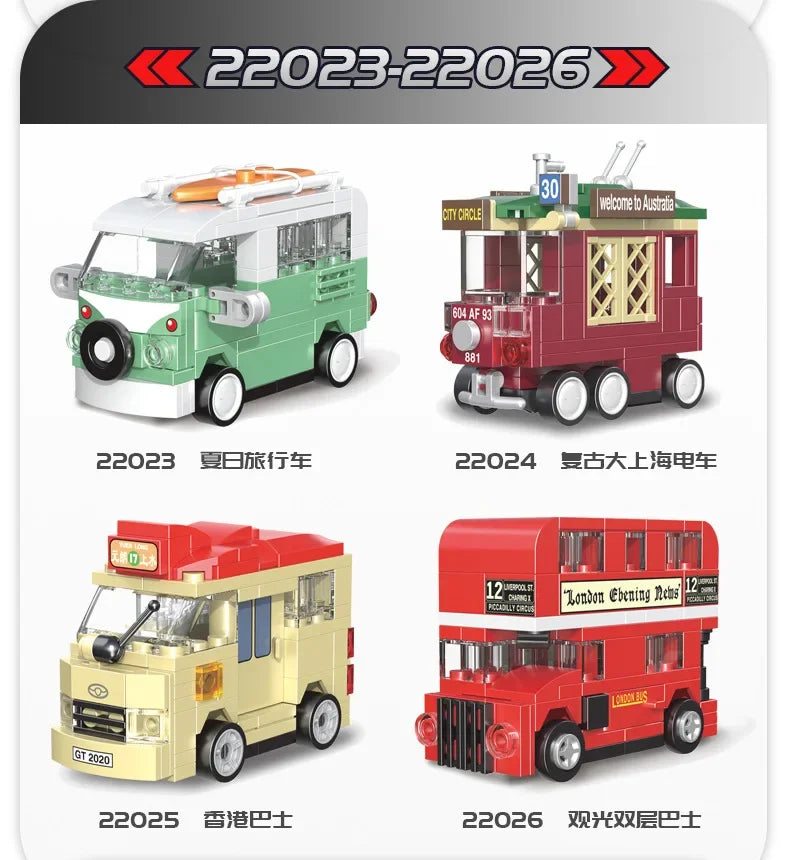Racing Car Bus Engineering Vehicle Ambulance Pull Back Model Building Blocks Brick Toys Children Boys Compatible With Lego