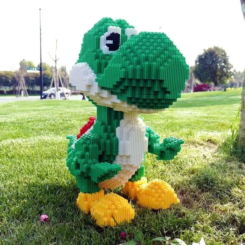 Super Mario Series Yaoxi Dinosaur Small Particle Bricks Children's Assembled Building Blocks Toy Boy Bi