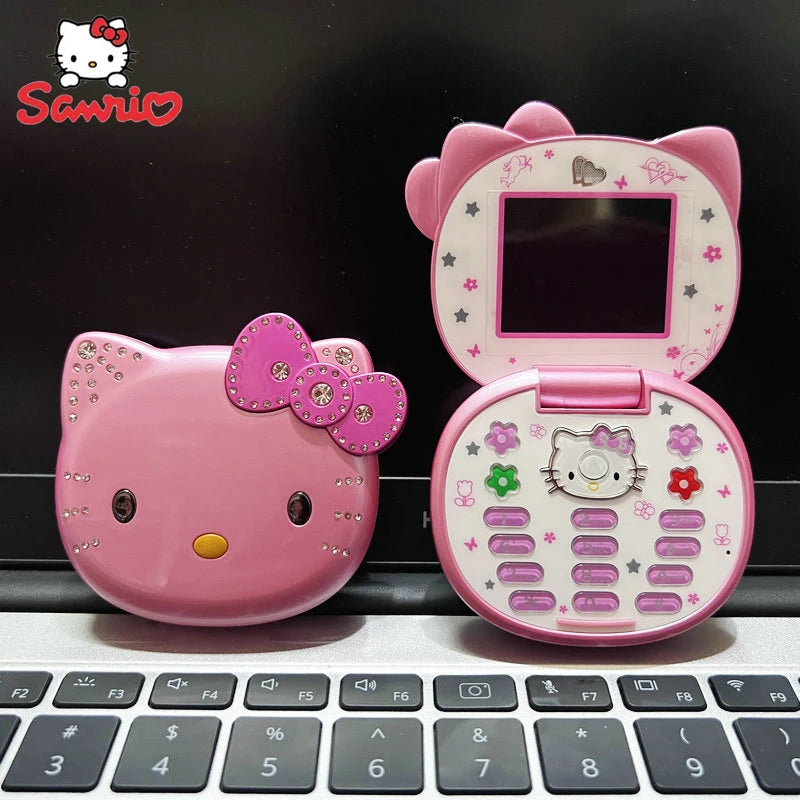 2024 Sanrio Hello Kitty Flip Phone Kawaii K688 Cartoon Kids Taiml Cute Mini Phone Birthday Fashion Girls Gifts Toys For Children