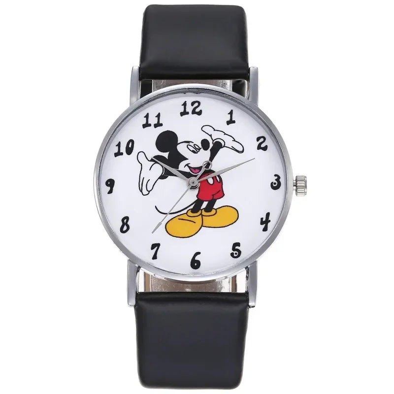 2024 Disney Mickey Mouse watch Minnie Mouse Anime Figure Children watch For Kids Boys Girls Cartoon watches Gifts Toys With Box