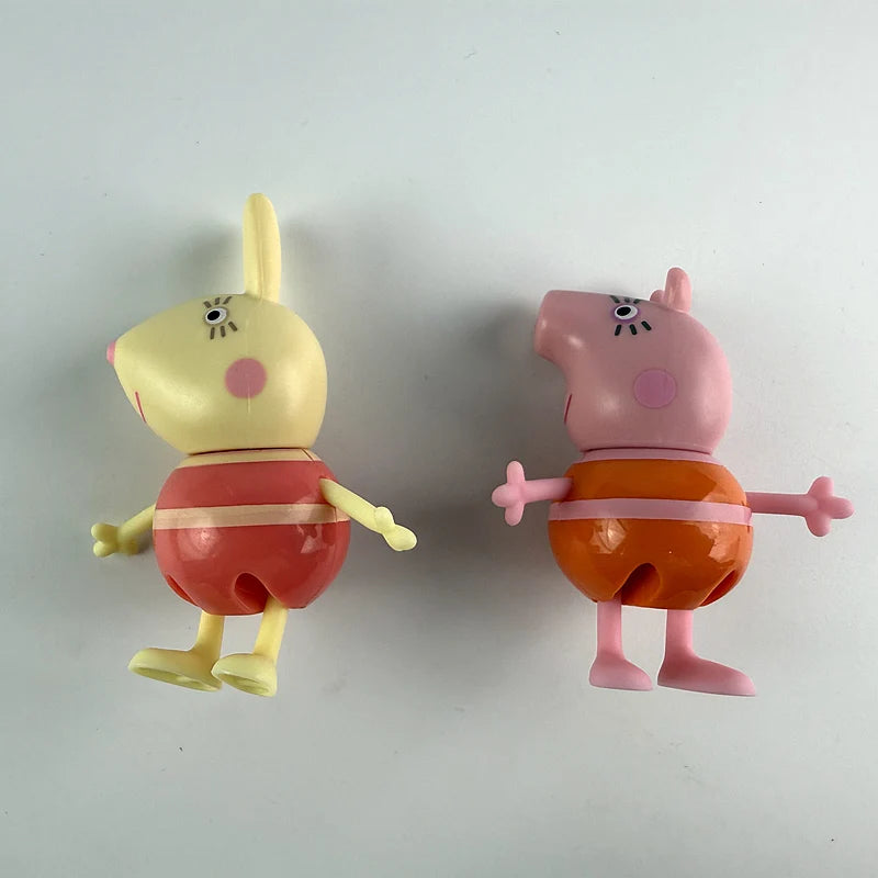 Hasbro 6-7cm Peppa Pig Toy George, pig Mummy Miss Rabbit,Mother Rabbit,Brother Action Figure Family Toys Anime Kids Gift Toy