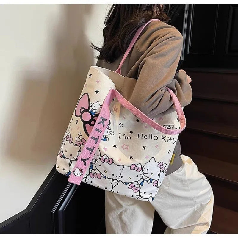 Sanrio Hello Kitty Shoulder Bag Cute Cartoon KT Cat Handbag Girls Backpack Schoolbag Holiday Gifts