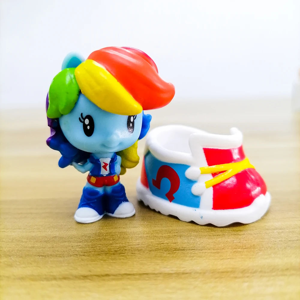 Hasbro My Little Pony Anime Figures Twilight Sparkle Fluttershy Pinkie Pie  Q-Version Doll Model Toy Ornaments Childern Gift