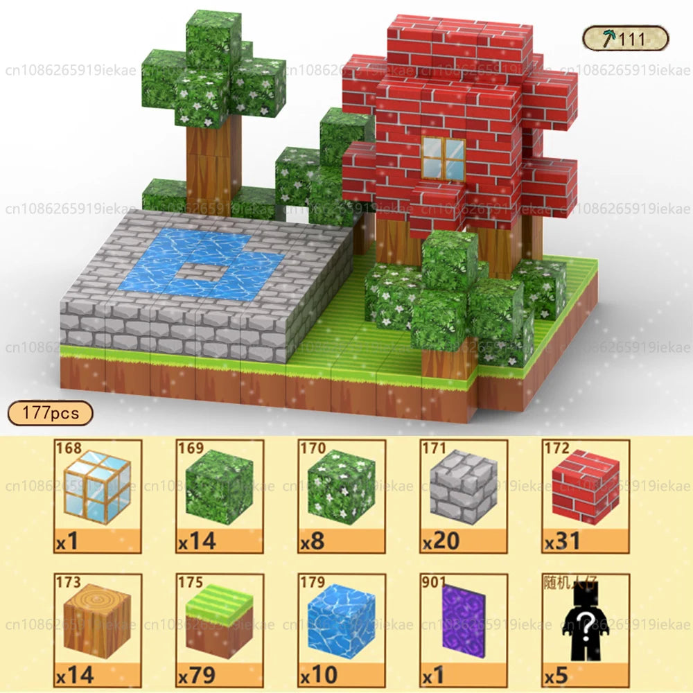 Magnetic Building Blocks Kid Toys Magnet Cube Set Mine World for Age 3+ Boys Girls DIY Model Children Magnets Toys Sensory Gifts