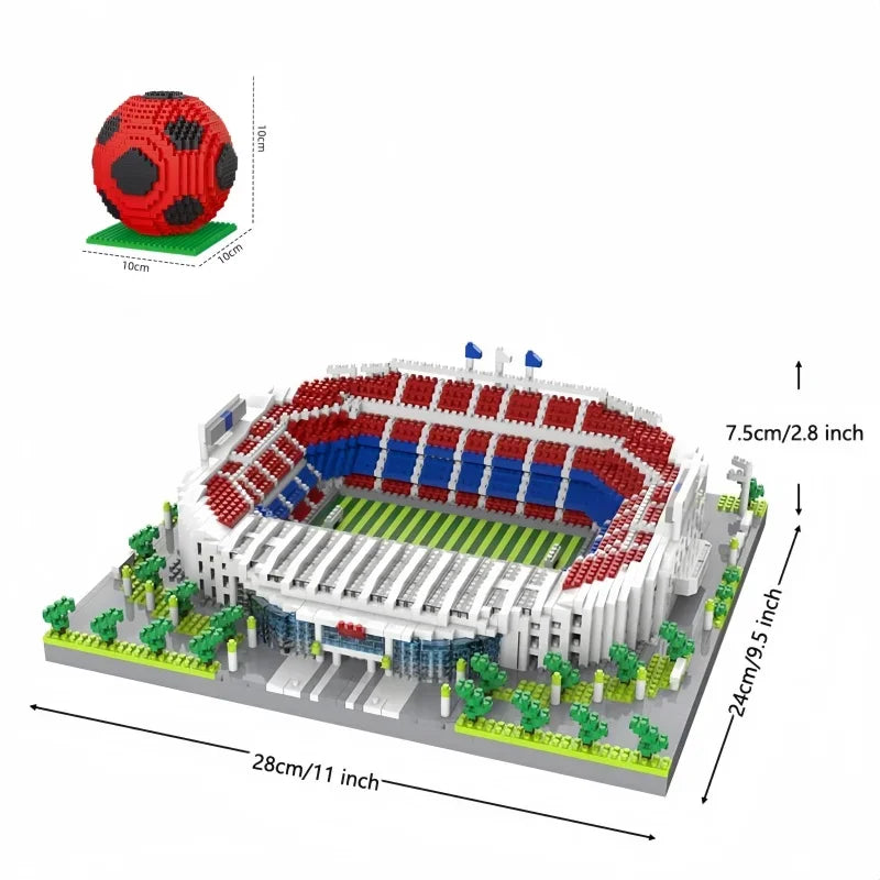 Soccer Stadium Model Micro Building Blocks Toys-Favorite among Fans,Create Your Stadium,Collectible,Decorative,Challenging Build