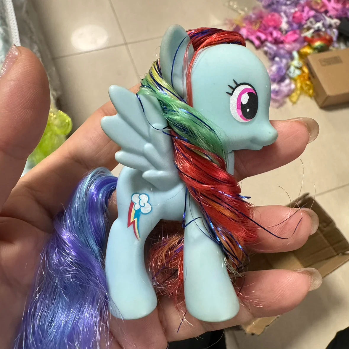 8cm Hasbro My Little Pony Twilight Sparkle Rainbow Dash Applejack YoYo Action Figures Colorful Hair Pony Model Toys Kids Gifts