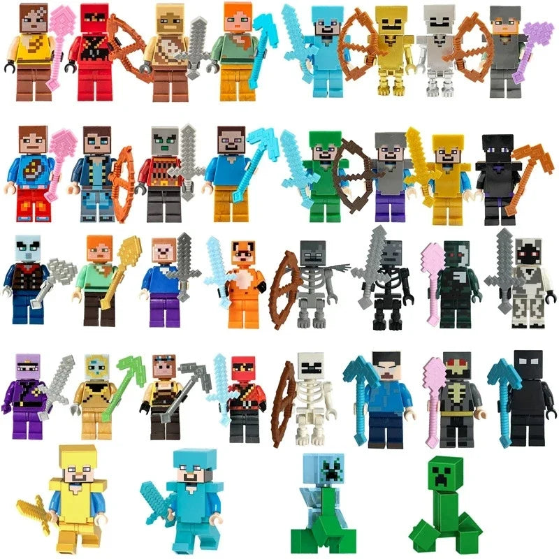 17 Styles Minecrafte Building Blocks Set I/Wi Series 8PCS Set MC Non Repetitive DIY Assembled Toy Birthday Gift action figure