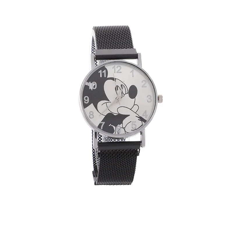 Disney Fashion Mickey High Quality Women Men Watch Stainless Steel Casual Quartz Watch Dress Watch Gift Birthday party gift