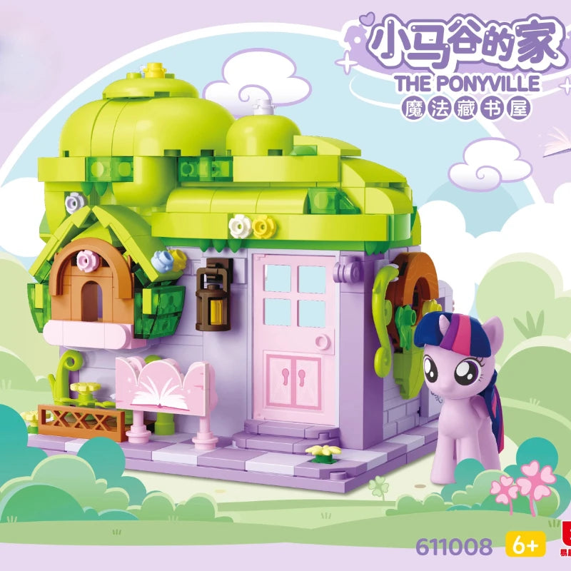 My Little Pony Building Blocks Street View Twilight Sparkle Pinkie Pie Splicing Model Ornament Puzzle Toy Collection Gift