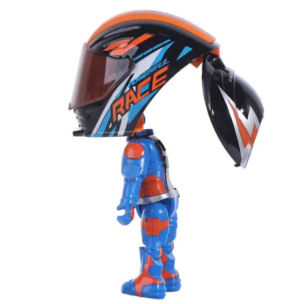 Deformation Helmet Simulated Motorcycle Rider Doll Movable Limbs Flexible Transform Motorcycle Toy Alloy Action Figure