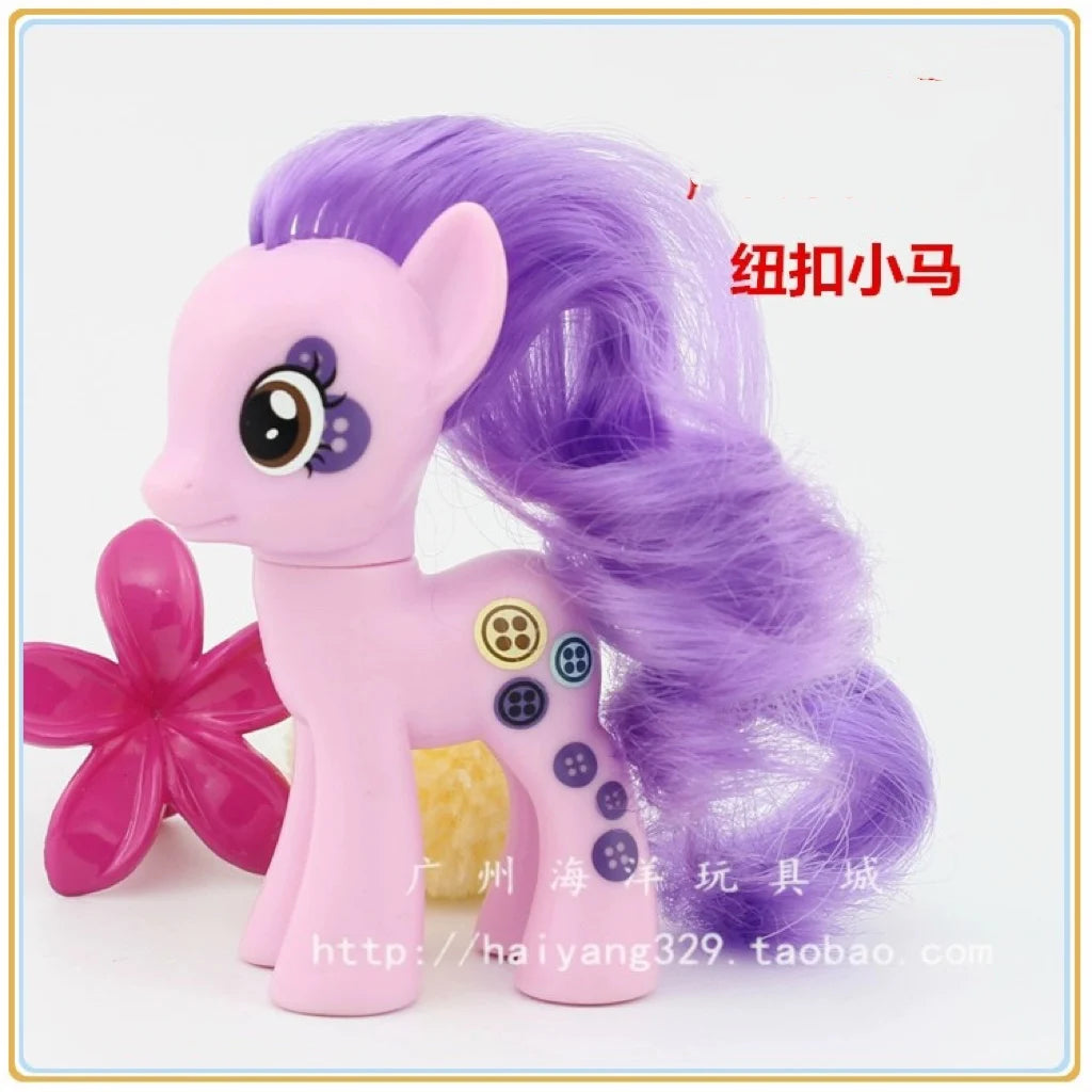 8cm Hasbro My Little Pony Twilight Sparkle Rainbow Dash Applejack YoYo Action Figures Colorful Hair Pony Model Toys Kids Gifts