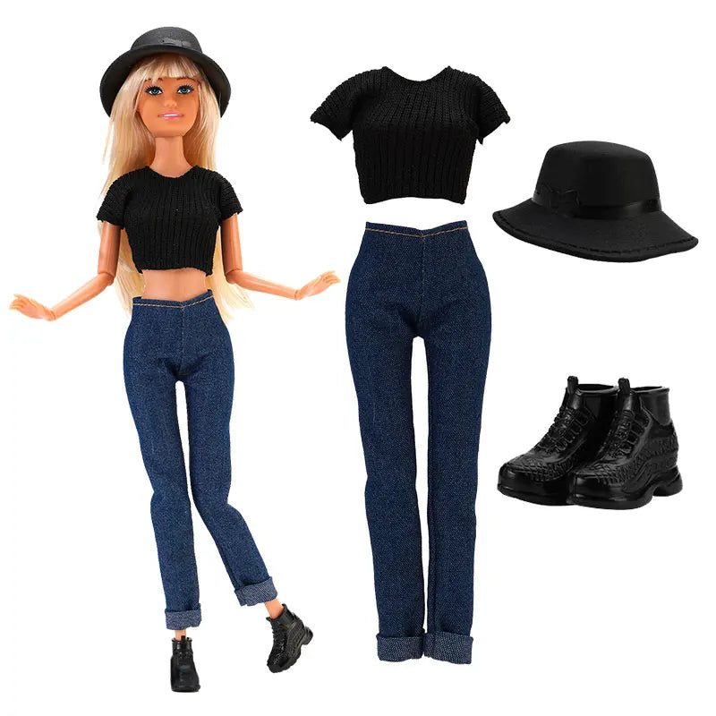 30cm Doll Clothes For Dolls Fashion Shirt+Pants Hat Shoes Coat Clothes For Girl Dolls Boy Children's Gift Doll House Accessories