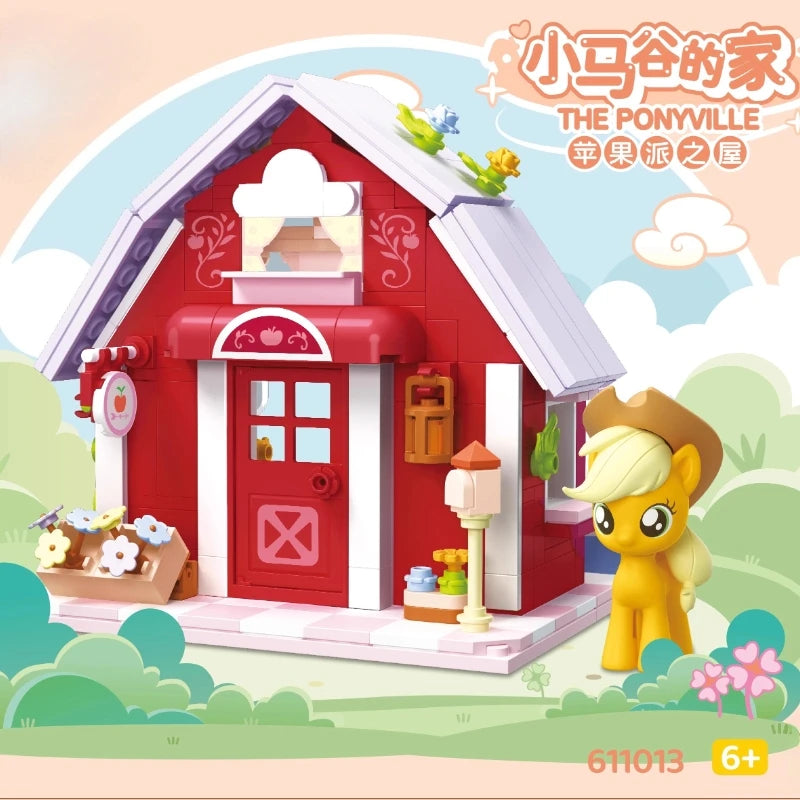 My Little Pony Building Blocks Street View Twilight Sparkle Pinkie Pie Splicing Model Ornament Puzzle Toy Collection Gift