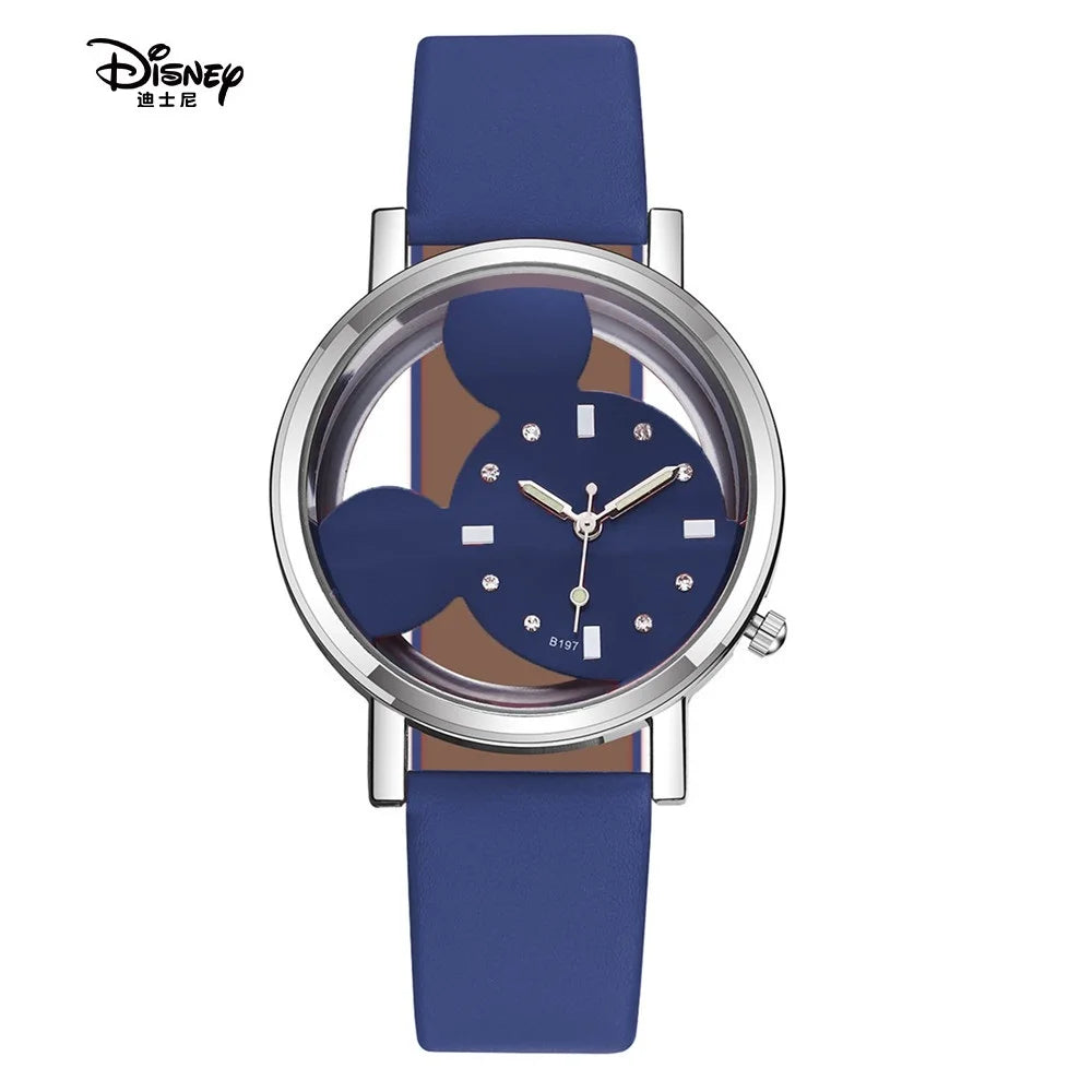 Disney Mickey Mouse Watches with double-sided hollow Children's Watch For Student Boys Girl birthday Party gifts Watch toys