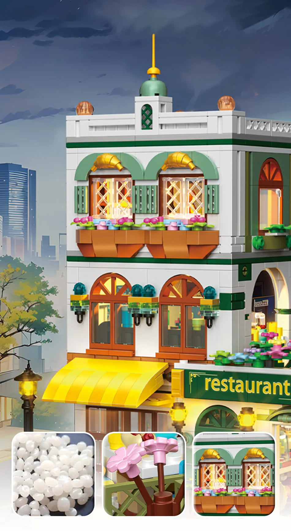 Creative Street View Wedding Salon Manor Garden House Coffee Shop Model Building Blocks City Architecture Mini Bricks Toys Gifts