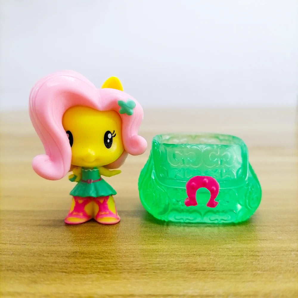 Hasbro My Little Pony Anime Figures Twilight Sparkle Fluttershy Pinkie Pie  Q-Version Doll Model Toy Ornaments Childern Gift