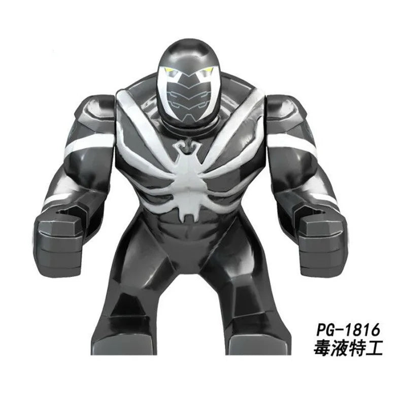 Marvel Superhero Anime Doll Building Blocks Venom Massacre Symbiosis, Spider Man Deadpool Wolverine Couple Gift Toy