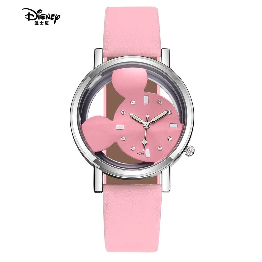 Disney Mickey Mouse Watches with double-sided hollow Children's Watch For Student Boys Girl birthday Party gifts Watch toys