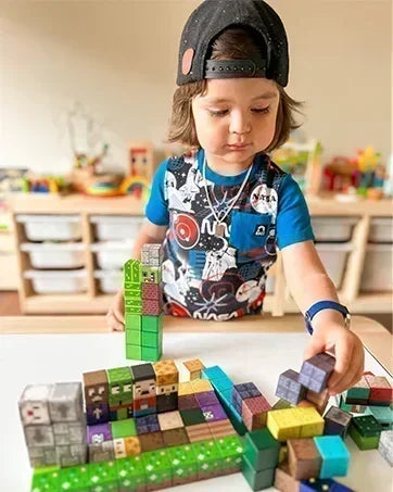 Magnetic Building Blocks Kid Toys Magnet Cube Set Mine World for Age 3+ Boys Girls DIY Model Children Magnets Toys Sensory Gifts