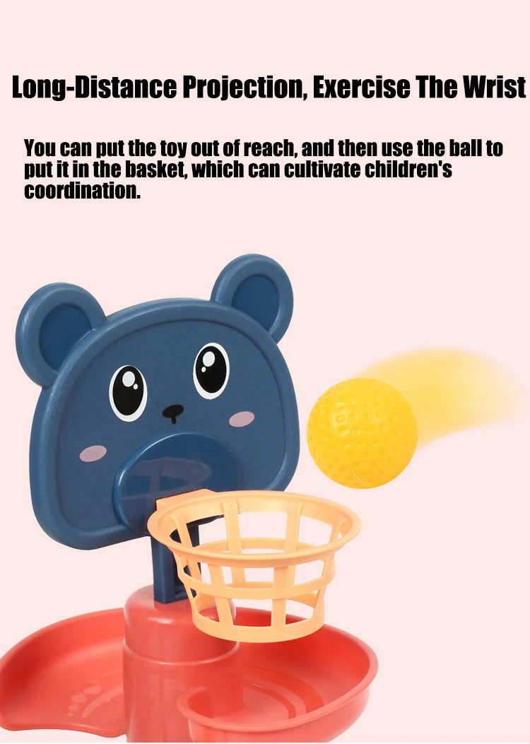 Montessori Baby Toys Rolling Ball Pile Tower Early Educational Toy For Babies Rotating Track Baby Gift Stacking Toy For Children