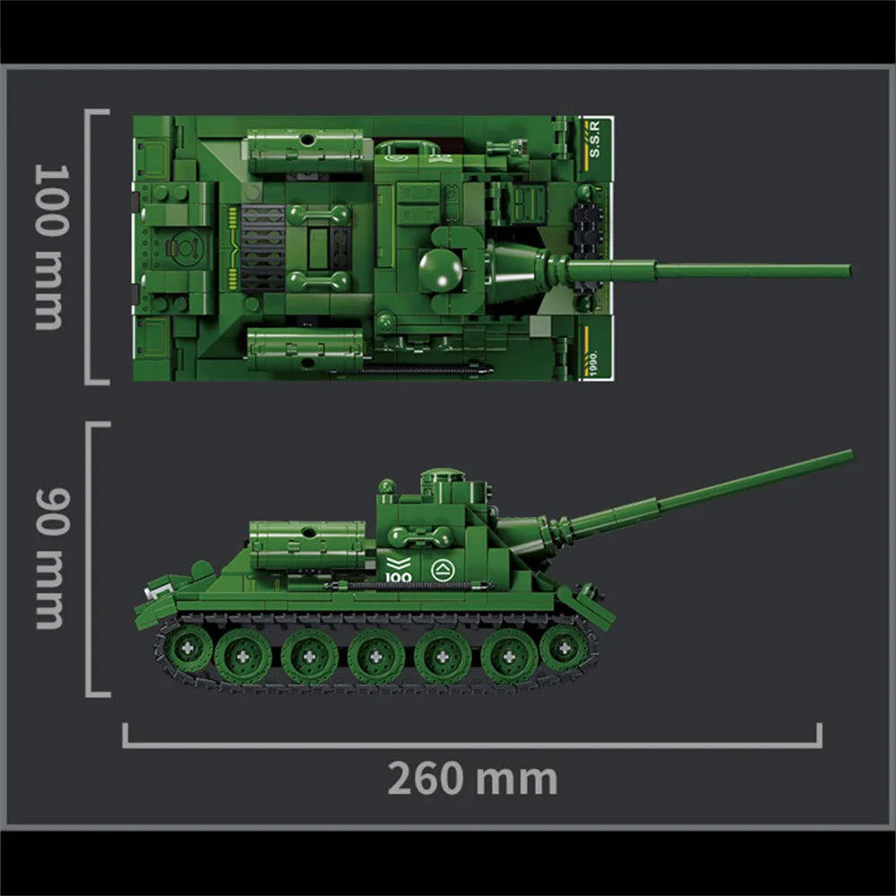 World War 2 WW2 Army Military Soldiers SWAT Leopard 2A7 Main Battle Tank Assemble Building Blocks Bricks Children's Toys Gift