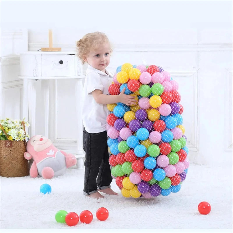 100Pcs Soft Plastic Pit Balls Baby Toys Indoor Playpen Tent Ball Children Kids Pool Games Outdoor Sport Toy Colorful Ocean Balls
