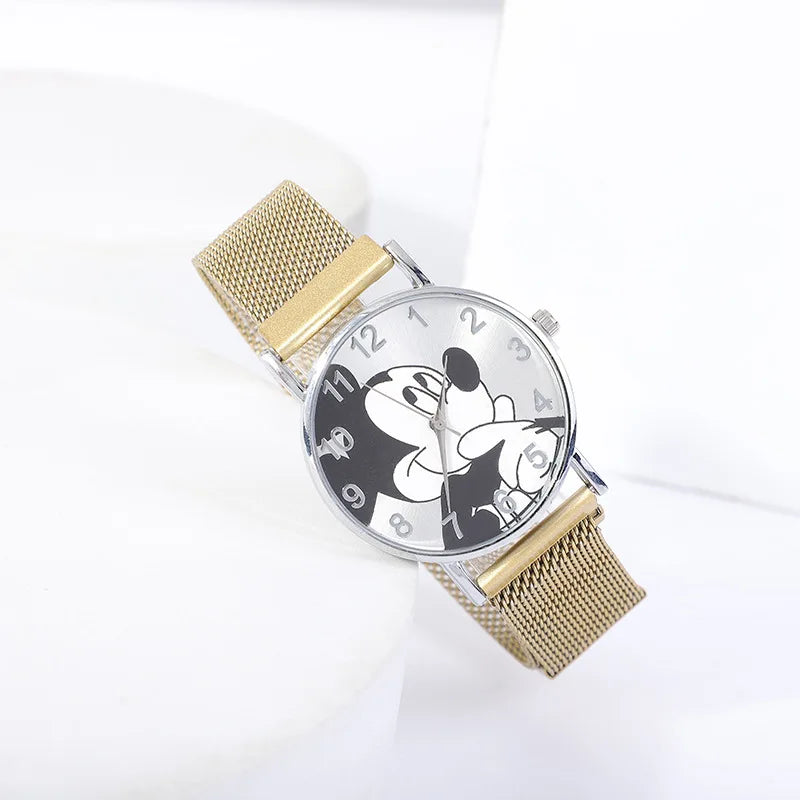 Disney Fashion Mickey High Quality Women Men Watch Stainless Steel Casual Quartz Watch Dress Watch Gift Birthday party gift