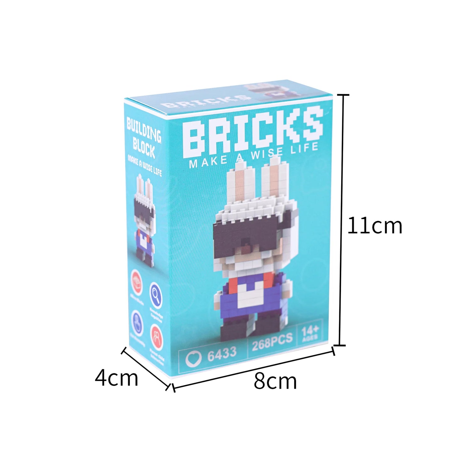 Compatible with cartoon doll desktop cute accessories, small particle puzzle assembly toys