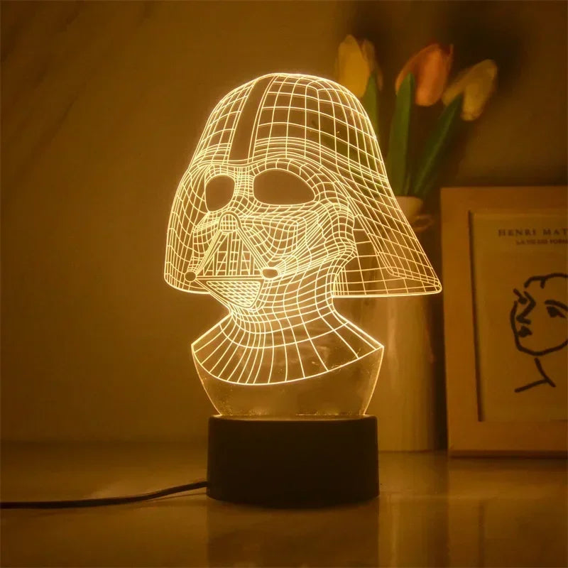 Anime Star Wars 3D Night Light – Cute Baby Yoda LED Action Figure Table Lamp, Cool Toys for Boys & Girls, Birthday Gifts