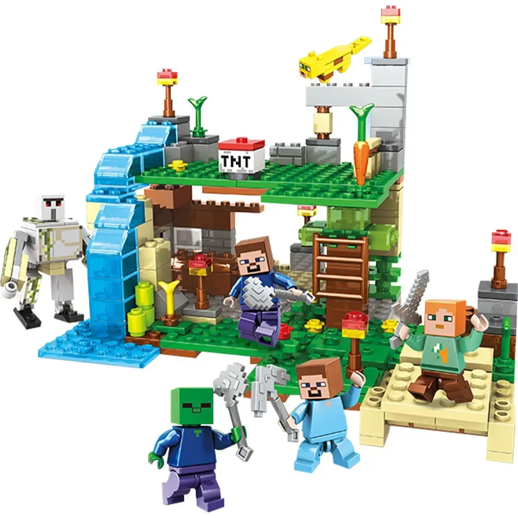 Building Mountain Cave Village Farm Building Blocks Educational Toy for Children Christmas Birthday Gift