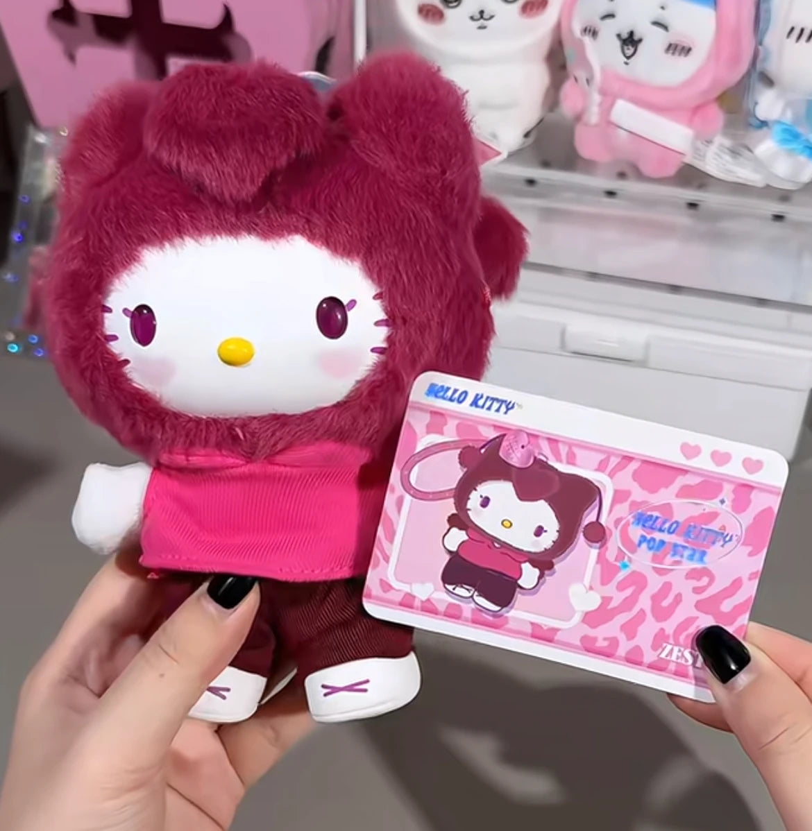 Genuine Hellokitty Pop Star Series Blind Box Trendy Toys Kawai Vinyl Plush Bag Pendant Collect Dolls Mystery Box Birthday Gift