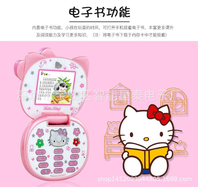 2024 Sanrio Hello Kitty Flip Phone Kawaii K688 Cartoon Kids Taiml Cute Mini Phone Birthday Fashion Girls Gifts Toys For Children