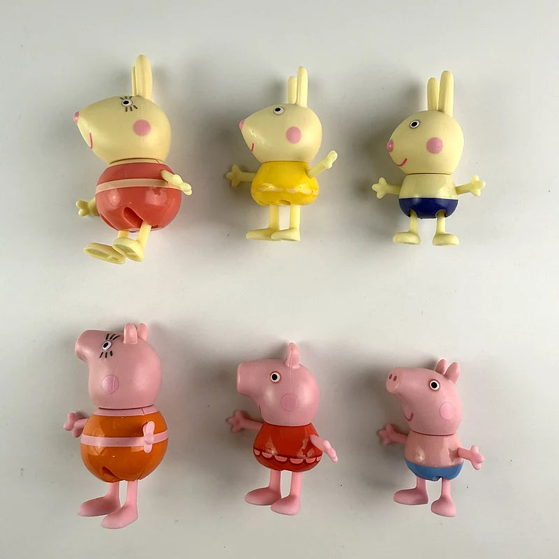 Hasbro 6-7cm Peppa Pig Toy George, pig Mummy Miss Rabbit,Mother Rabbit,Brother Action Figure Family Toys Anime Kids Gift Toy