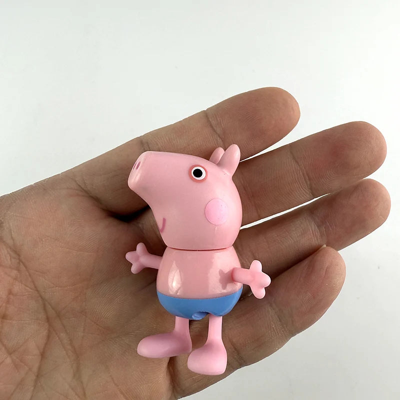Hasbro 6-7cm Peppa Pig Toy George, pig Mummy Miss Rabbit,Mother Rabbit,Brother Action Figure Family Toys Anime Kids Gift Toy