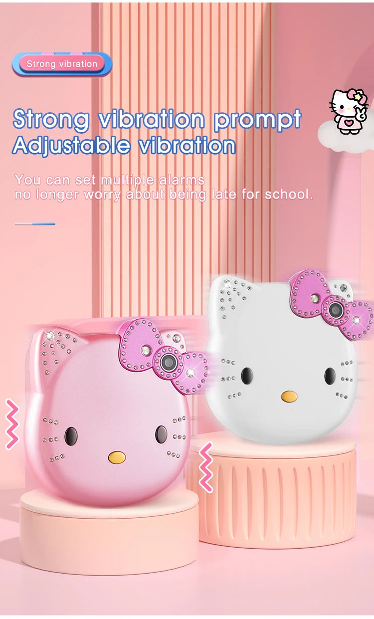 2024 Sanrio Hello Kitty Flip Phone Kawaii K688 Cartoon Kids Taiml Cute Mini Phone Birthday Fashion Girls Gifts Toys For Children