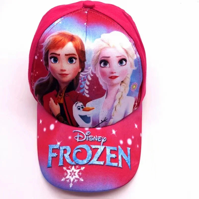 New Disney Anime Frozen Mickey Mouse Kids Brand Hat Boy Girl Travel Caps Spiderman Mickey Minnie Baby Caps Figure Gift Toys 2-8Y