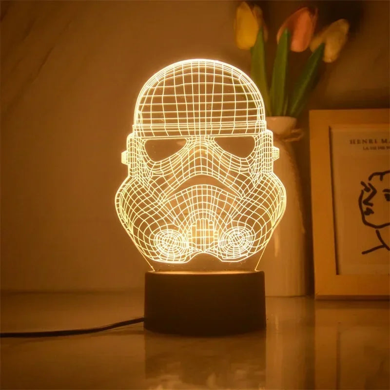 Anime Star Wars 3D Night Light – Cute Baby Yoda LED Action Figure Table Lamp, Cool Toys for Boys & Girls, Birthday Gifts